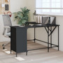 Desk Black Engineered Wood Adjustable Feet Corner Desk A949-837597