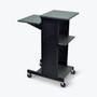 Dark Grey Metal Multifunction Mobile Stand-Up Computer Desk Workstation Q280-CWSU1982