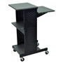 Dark Grey Metal Multifunction Mobile Stand-Up Computer Desk Workstation Q280-CWSU1982