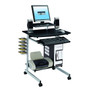 Mobile Compact Computer Cart Desk with Keyboard Tray Q280-TMCG550