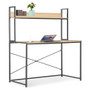  Computer Desk Black and Oak Engineered Wood and Powder-Coated Metal A949-20256