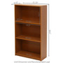 Light Cherry Finish 3-Tier Storage Shelves Bookcase Q280-F3TSBLC363