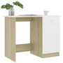 Desk White and Sonoma Oak Engineered Wood Medium Desk A949-801085