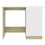 Desk White and Sonoma Oak Engineered Wood Medium Desk A949-801085