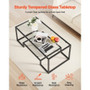 Coffee Table, Modern Tempered Glass Coffee Table, 2 Tiers Rectangle Glass Center Desk with Open Sto E415-JSKFZKFSSNJSO0RHT001V0