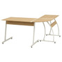  Corner Desk Oak Engineered wood with PVC cover and metal Large A949-20133