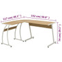  Corner Desk Oak Engineered wood with PVC cover and metal Large A949-20133
