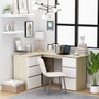 Corner Desk White and Sonoma Oak Engineered wood A949-801094