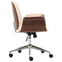  Office Chair Cream + Brown Faux leather, Bentwood, Chromed metal A949-283127