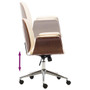  Office Chair Cream + Brown Faux leather, Bentwood, Chromed metal A949-283127
