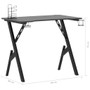 Gaming Desk Black Engineered wood, Iron 35.4 x 23.6 x 29.5 in A949-325404