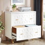 Retro White/Gold Geometric Scroll 2 Drawer Filing Cabinet Printer Stand Q280-AFYJDJ19824