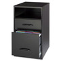 Black Metal 2-Drawer Filing Cabinet with Office Storage Shelf Q280-LMBC59685481