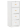 Vertical File Cabinet in White Wood Finish with 4 Lockable Storage Drawers Q280-WHYUR785576