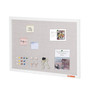  30"x20" White Cork Board with Linen Surface  Stylish Wall-Mounted Bulletin Board for Home, School, E415-RMB30X20WBSM1L936V0