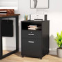 Black Rolling 2-Drawer Mobile File Cabinet Printer Stand Office Cart on Wheels Q280-BLFCPS10928543