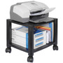 Sturdy 2-Shelf Mobile Printer Stand Cart in Black with Locking Casters Q280-SPS36995