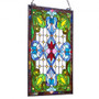 Stained Glass Window Panel, 17 x 29 in, Tiffany Style Hanging Transom Window Panel with Chain, Larg E415-ZXFXCSBLBZXFFOWZR001V0