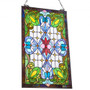 Stained Glass Window Panel, 17 x 29 in, Tiffany Style Hanging Transom Window Panel with Chain, Larg E415-ZXFXCSBLBZXFFOWZR001V0