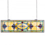 Stained Glass Window Panel, 32 x 10 in, Tiffany Style Hanging Transom Window Panel with Chain, Larg E415-HXFXCSBLBHXFHHNMJ001V0
