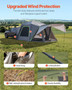 SUV Tent for Camping, 10FT L x 10FT W, Waterproof PU2000mm Spacious Double Layer Design for 5-8 Per E415-CZZPCHK1010F0ER65V0