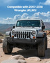 Front Bumper Compatible with 2007-2018 Wrangler JK/JKU - with Winch Plate, D-Ring Mounts & Fog Ligh E415-QCQBXG0718WR2SU44001V0