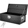 Heavy Duty Aluminum Truck Bed Tool Box, Diamond Plate Tool Box with Side Handle and Lock Keys, Stor E415-LCZXG30X13X96UJDLV0