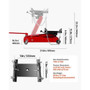 Low Profile Floor Jack, 1000 lbs / 0.45 Ton Lifting Capacity Telescoping Transmission Floor Jack, 6 E415-DWYYQJD1000LTU88H001V0
