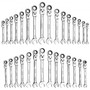 Flex-Head Ratcheting Wrench Set, 30-Piece SAE and Metric, 72 Teeth, Cr-V Steel Ratchet Flexible Com E415-ZXBSTZYTS30PZCM4L001V0