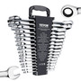 Combination Wrench Set, 16-Piece Ratcheting Wrench Set with Organizer Rack, Cr-V Steel Wrench Set M E415-ZXBSTZGDK16PX3TR1V0
