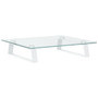 Monitor Stand White 15.7"x13.8"x3.1" Tempered Glass and Metal A949-374219