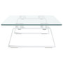 Monitor Stand White 23.6"x7.9"x3.1" Tempered Glass and Metal A949-374216
