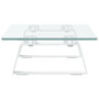 Monitor Stand White 15.7"x7.9"x3.1" Tempered Glass and Metal A949-374215