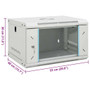 6U Wall Mounted Network Cabinet 19" IP20 20.9x15.7x11.8" A949-30259