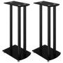 Speaker Stands 2 pcs Black Tempered Glass 3 Pillars Design A949-51804