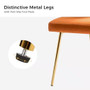 Orange Velvet Upholstered Wingback Accent Side Chair with Gold Metal Legs Q280-ORLVWBS835214