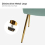 Sage Green Velvet Upholstered Wingback Accent Side Chair with Gold Metal Legs Q280-SGLWBSD835241836