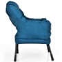 Modern Cushioned Accent Chair with Side Pocket in Navy Blue Upholstered Fabric Q280-CONV1081
