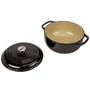Round 6-Quart Black Enamel Cast Iron Dutch Oven with Lid Q280-MSERCDL79418253