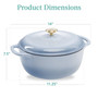 6 Quart Large Baby Blue Enamel Cast-Iron Dutch Oven Kitchen Cookware Q280-BYBOS32514
