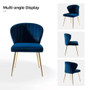 Navy Blue Velvet Upholstered Wingback Accent Side Chair w/ Gold Metal Legs Q280-NBLVTWBC913527648