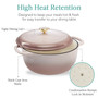 6 Quart Large Pink Beige Off-White Enamel Cast-Iron Dutch Oven Kitchen Cookware Q280-PIKBCP95874