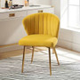Mustard Yellow Velvet Upholstered Wingback Accent Side Chair w/ Gold Metal Legs Q280-MYLWBSC83527193