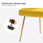 Mustard Yellow Velvet Upholstered Wingback Accent Side Chair w/ Gold Metal Legs Q280-MYLWBSC83527193