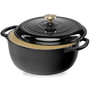 6 Quart Large Black Enamel Cast-Iron Dutch Oven Kitchen Cookware Q280-BLBCP98541