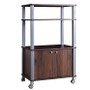 Modern 3-Shelf Kitchen Bakers Rack Cart on Wheels in Brown Wood Finish Q280-COSMIC642972
