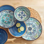 12-Piece Melamine Dinnerware Plates Bowls Set with Blue Floral Pattern Q280-TPCBMDS4543289617