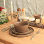 16-Piece Stoneware Dinnerware Set in Matte Brown - Service for 4 Q280-MBSLSPD6127394586