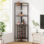 Industrial Corner Wine Rack Storage Shelving Unit with Glass Holders Q280-TRIGHSD154112