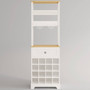 White/Natural Wine Bottle & Glass Rack Cabinet Bar Storage Q280-WHYSDF5684